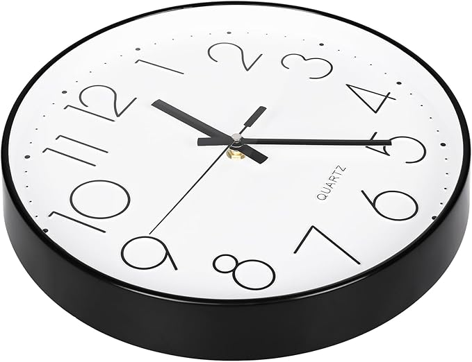 8 Inch Small Black Wall Clocks Silent Non Ticking Battery Operated - Image 7
