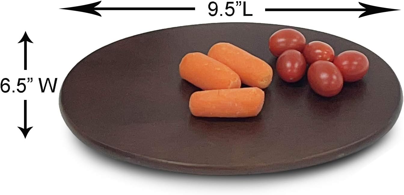 Woodard & Charles 6 Piece Wood Boards with Stand, Perfect for Serving, Sushi, Cheese, Hors D'Oeuvre, Charcuterie, Sandwiches, 7 Piece Set, 9 1/2" x 6 1/2" (Walnut)