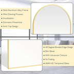 22" x 30" Gold Arched Mirror, Arch Bathroom Vanity Wall Mirror, Modern Aluminum - Image 2