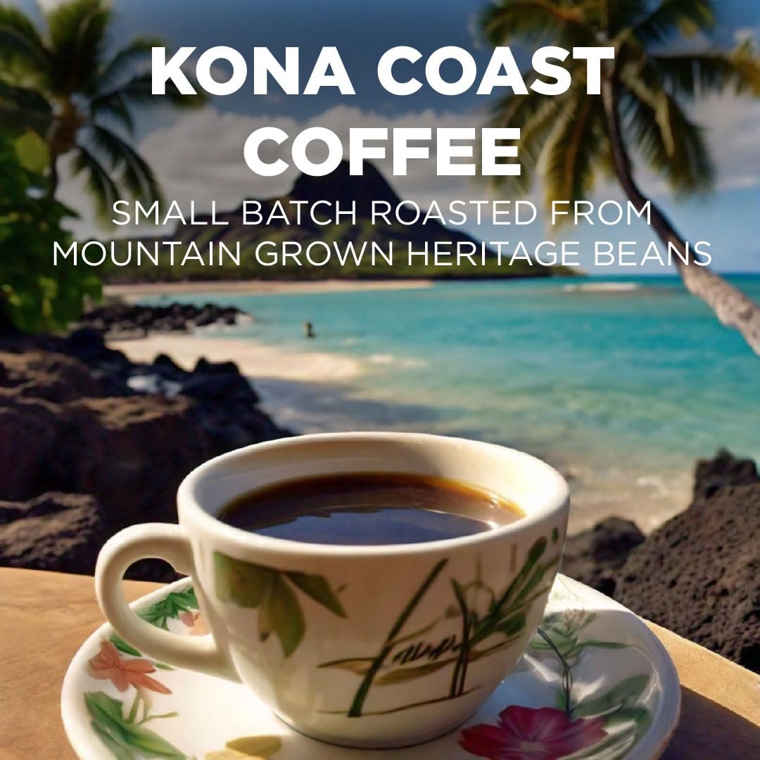 Maud's Kona Coffee Pods, 18 ct, Medium Roast Coffee in Recyclable Single Serve Pods – 100% Arabica Coffee, Compatible with Keurig K Cups Maker