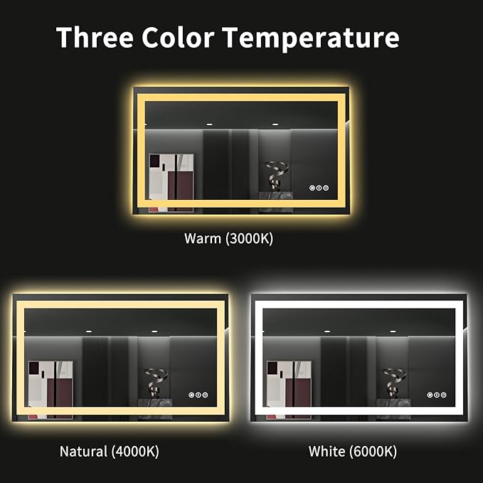 LOAAO 48"X28" LED Bathroom Mirror - Image 5