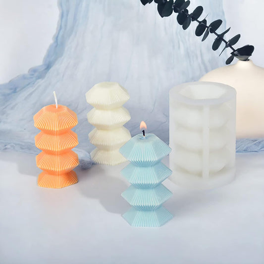 Flower Candle Mold - Cylinder & Irregular Shapes - 3D Silicone Mold for Resin Candle Making