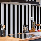 Jeweluck Black and White Wallpaper Peel and Stick Wall Paper 17.7”x118.1” Black - Image 4