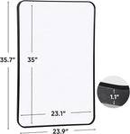 ZenStyle Black Metal Framed Rectangular Wall Mirror 24" x 36" Bathroom Mirror - Image 3