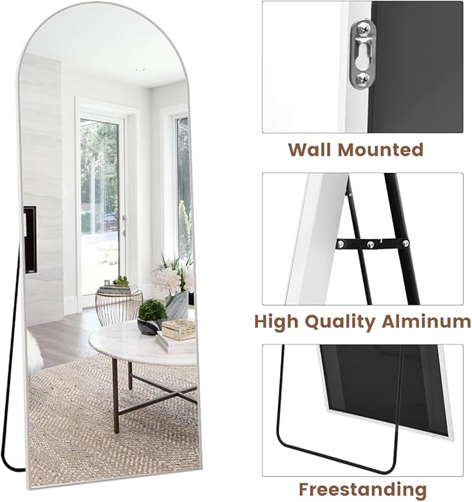 Arched Floor Mirror, Standing Mirror Hanging or Leaning, Body Mirrors - Image 6