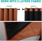 NICETOWN Burnt Orange 100% Blackout Lined Curtains, 2 Thick Layers Completely - Image 5