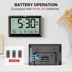 XREXS 10.4 Inch Digital Wall Clock, Battery Operated Large Display Clock - Image 4
