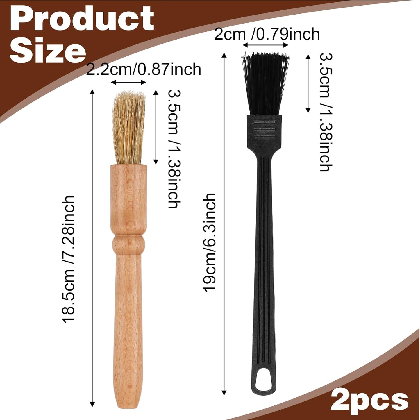 2 Pack Coffee Grinder Brush, Grinder Brushes Coffee Cleaning Brush for Coffees Machine Toaster Home Kitchen