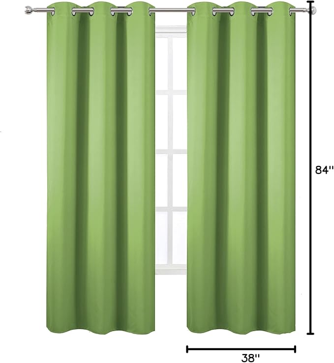 LEMOMO Light Green Thermal Blackout Curtains/38 x 84 Inch/Set of 2 Panels Room - Image 9