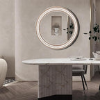 30 Inches Farmhouse Large Round Wall Mirrors Wooden, Rustic Decorative Circle - Image 6