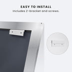 Amorho 40x36 Inch Bathroom Mirror Silver, Thick Metal Framed Wall Mirrors - Image 7