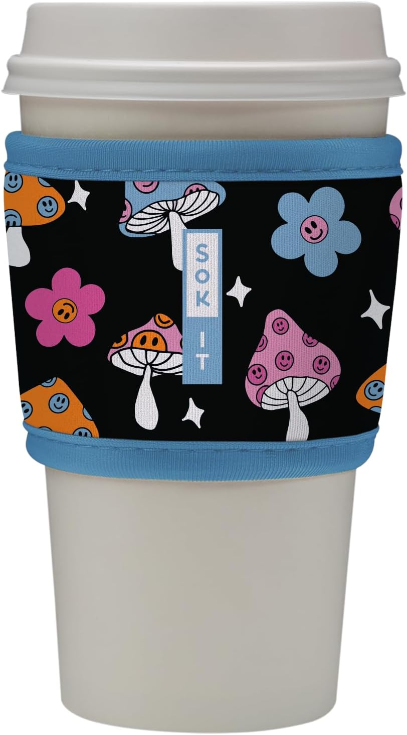 Sok It HotSok Coffee & Tea Reusable Insulated Neoprene Cup Sleeve (Mushroom Magic)