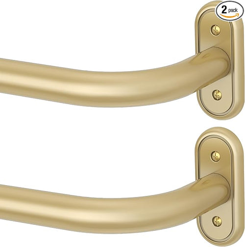 2 Pack Curtain Rods 32-46 Inch, 1 Inch Adjustable Heavy Duty Room Darkening by Wolistsa
