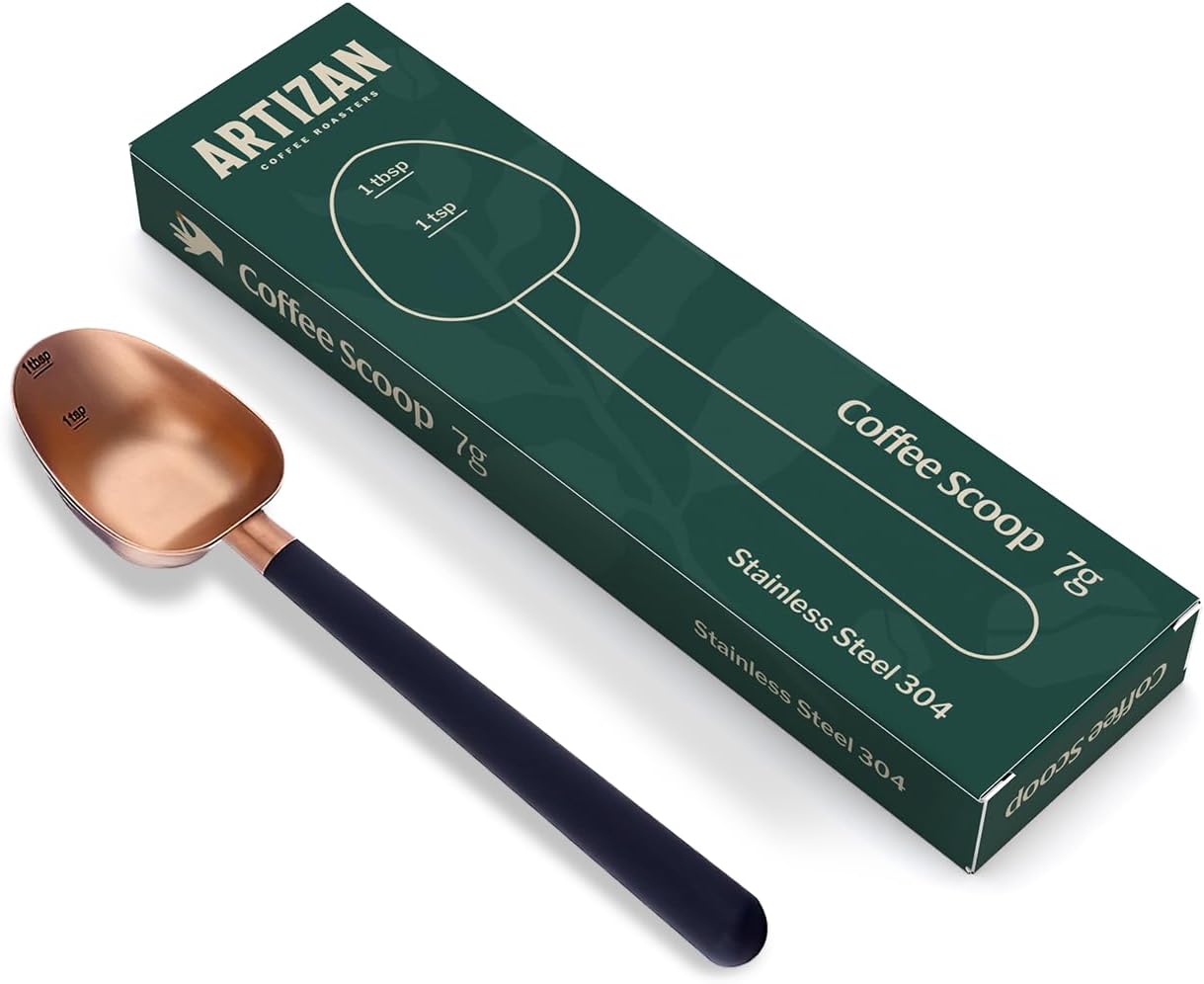 Artizan Coffee Roaster Long Handle Stainless Steel Copper Spoon - Scoop for Measuring Coffee, Tea & More 7G