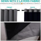 NICETOWN Grey Full Shade Curtain Panels, Pair of Energy Smart & Noise Blocking - Image 5