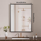 LOAAO Black Bathroom Mirror 22"X30" - Image 8