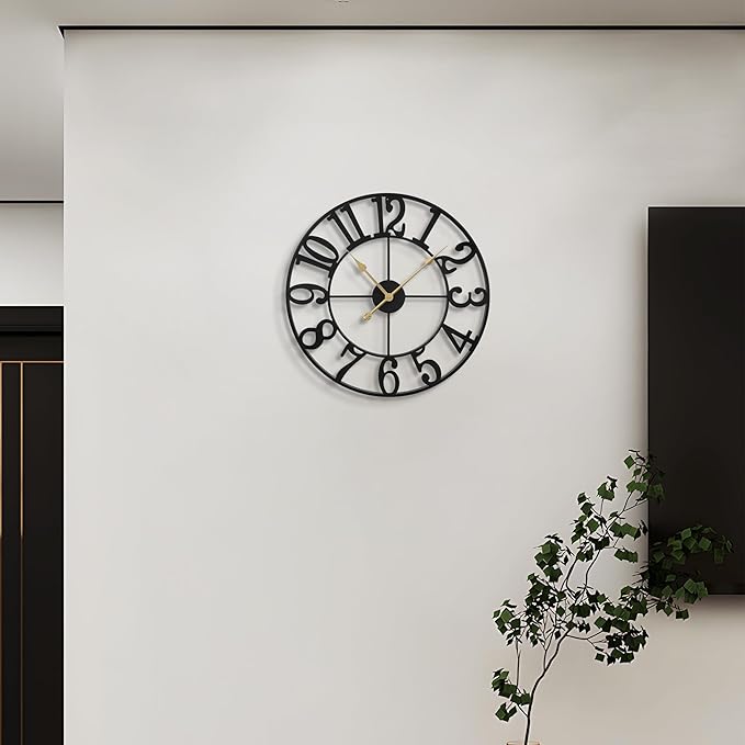 LEIKE Large Wall Clocks, Non Ticking, Battery Operated Small Vintage Round - Image 8
