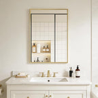 BOMINICA Brushed Gold Bathroom Mirror - Image 3