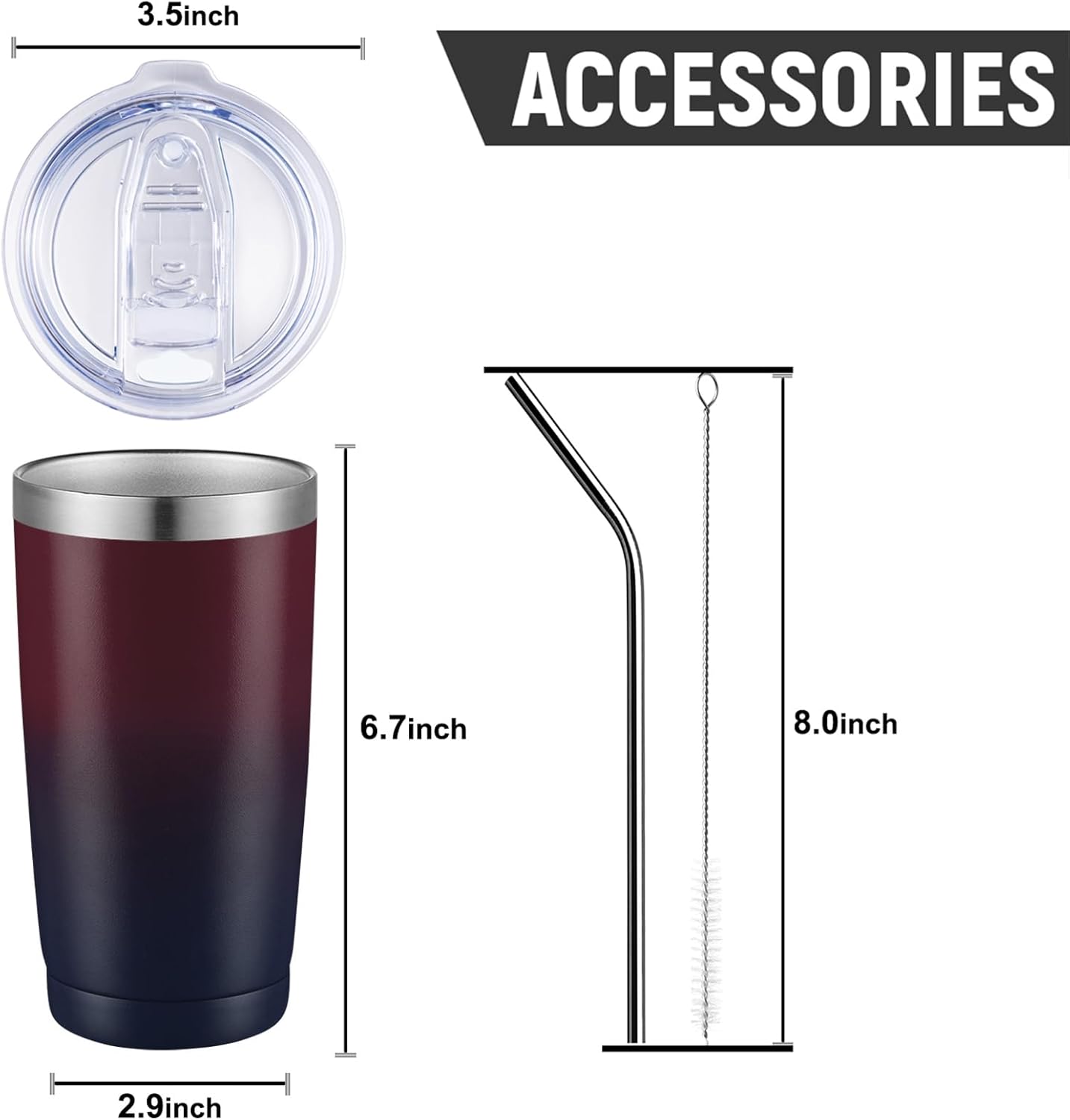 COMOOO 20oz Stainless Steel Tumbler Bulk with Lid and Straw Insulated Coffee Tumbler Cup Double Wall Vacuum Travel Mug for Cold Drinks and Hot Beverage (Mystery Moon,4 Pack)