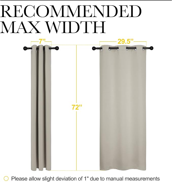 NICETOWN Blackout Curtains for Bedroom, 72 inches Long Curtains & Drapes for - Image 7