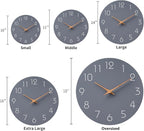 Mosewa Large Wall Clock 18 Inch Gray Modern Flatwood Silent Non Ticking Battery - Image 3