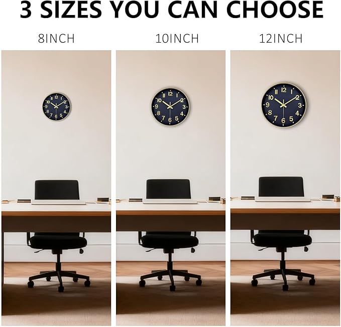 Wall Clocks Battery Operated, 12Inch Non Ticking Digital Wall Clock, Silent - Image 9