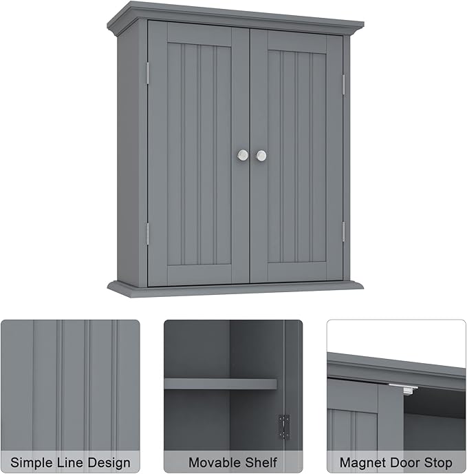 ChooChoo Bathroom Wall Cabinet, Over The Toilet Space Saver Storage Cabinet - Image 8