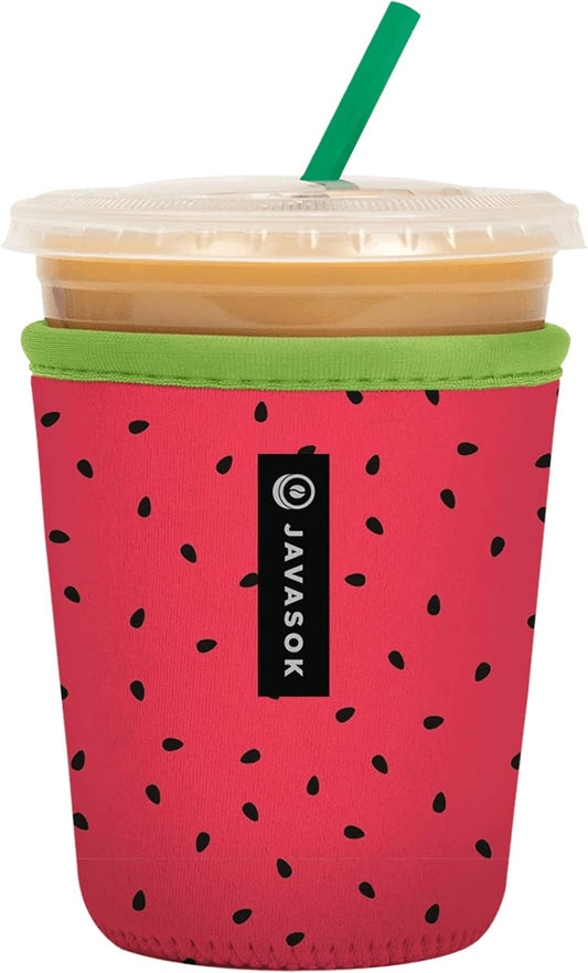 Sok It JavaSok Iced Coffee & Cold Soda Insulated Neoprene Cup Sleeve (Watermelon Sugar, Small: 16-20oz)