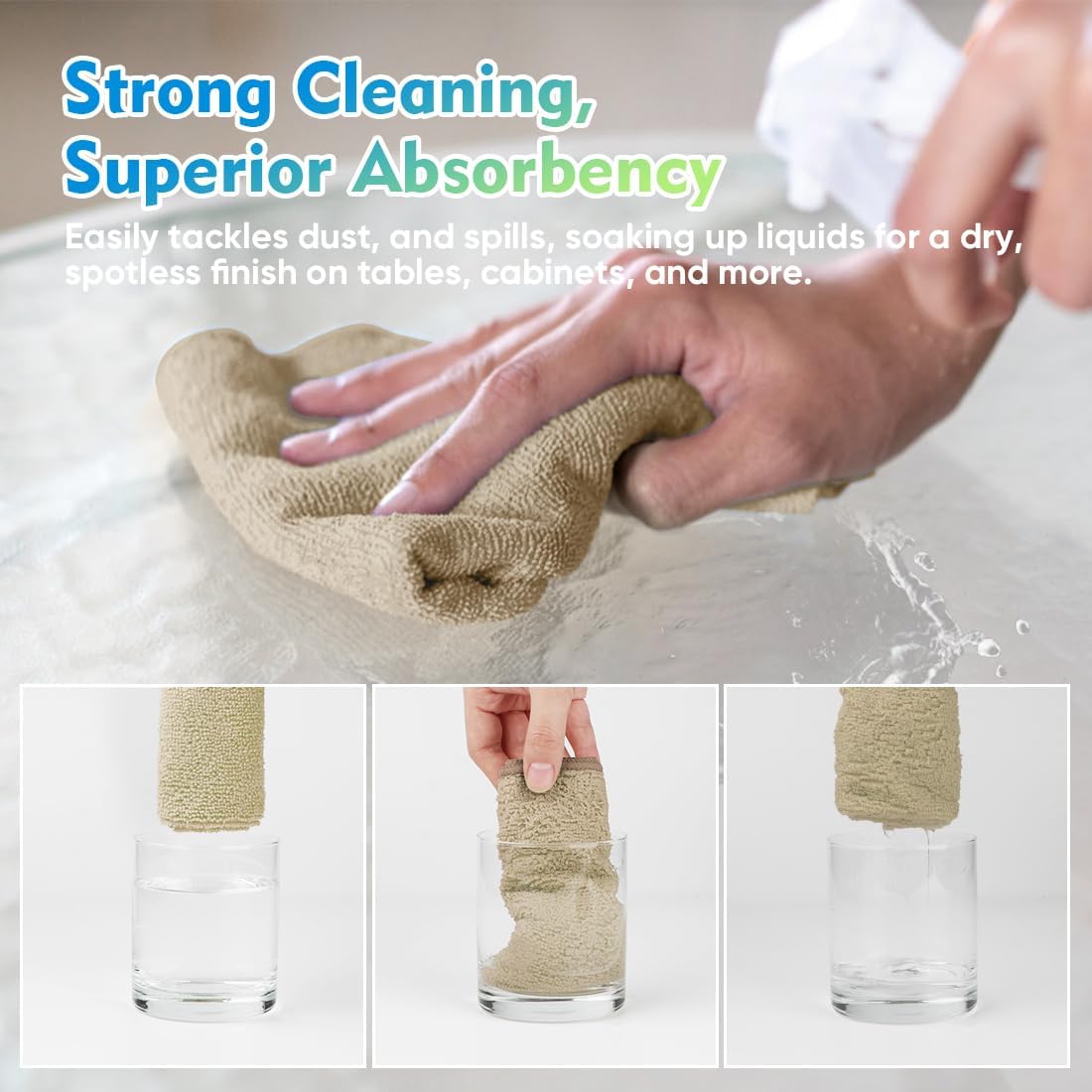 HOMEXCEL Microfiber Cleaning Cloth 20 Pack 11.5 x 11.5 inch Microfiber Towels for Cars Ultra Absorbent Car Washing Cloth Lint Free Streak Free Cleaning Rags for Car, Kitchen Window Brown