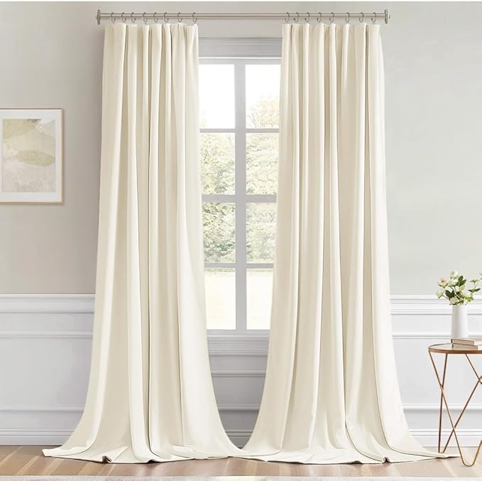 MIULEE Birch Back Tab Blackout Curtain 96 Inch Long 2 Panels Set - Image 9