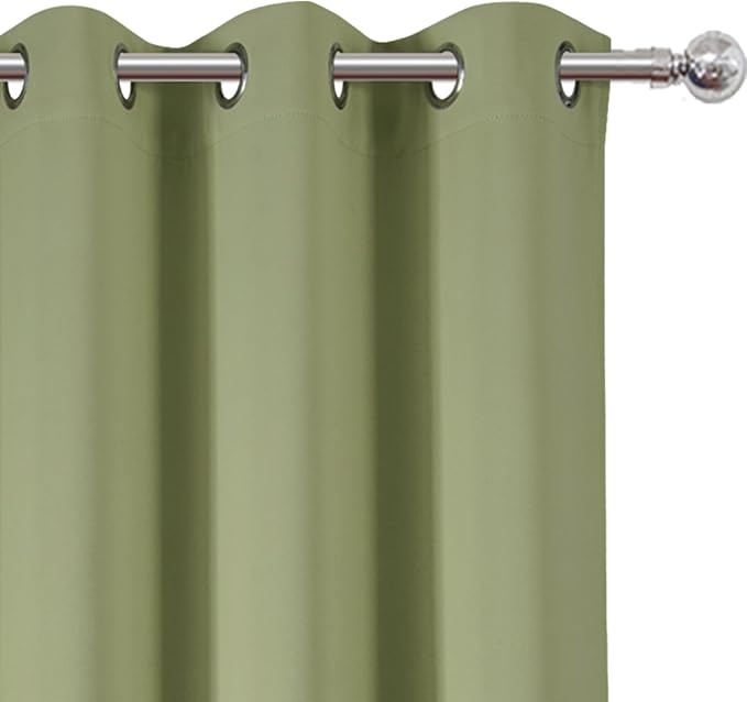 LEMOMO Sage Green Thermal Blackout Curtains/38 x 84 Inch/Set of 2 Panels Room - Image 6