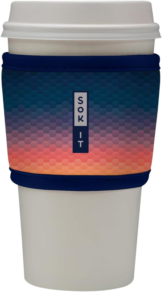 Sok It HotSok Coffee & Tea Reusable Insulated Neoprene Cup Sleeve (Hexagon Sunset)