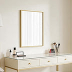 Bathroom Mirror for Wall, 16x24 Inch Metal Framed Mirror, Brushed Gold - Image 3
