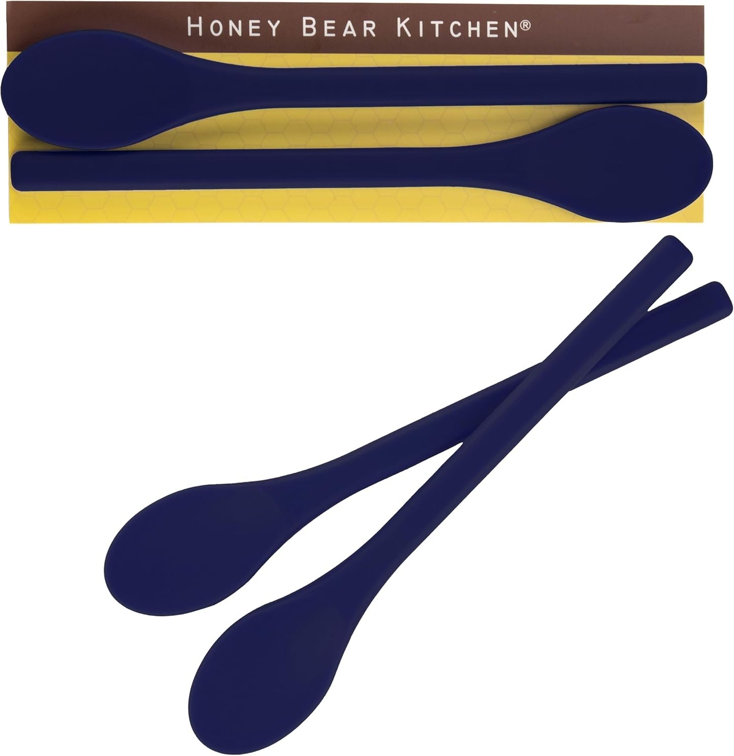 Honey Bear Kitchen Silicone Coffee Tea Drink Stirrer, Set of 2 (Midnight Indigo)