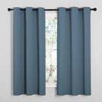 NICETOWN Smoky Blue Blackout Curtains 63 inches Length by NICETOWN