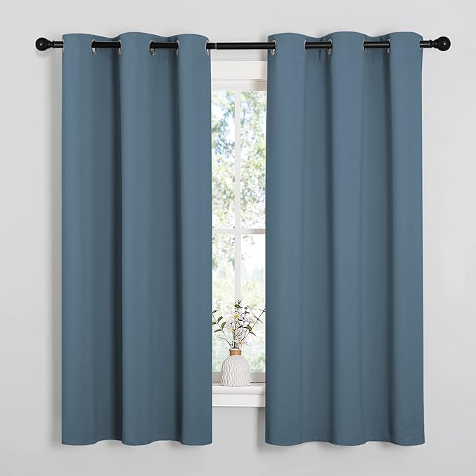 NICETOWN Room Darkening Curtains 63" Length, Thermal Insulated Blackout Panels by NICETOWN