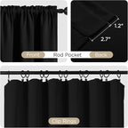 CUCRAF Black Blackout Curtains 84 inch Length 2 Panels Set, Rod Pocket Room - Image 3