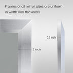 Amorho 40x36 Inch Bathroom Mirror Silver, Thick Metal Framed Wall Mirrors - Image 4