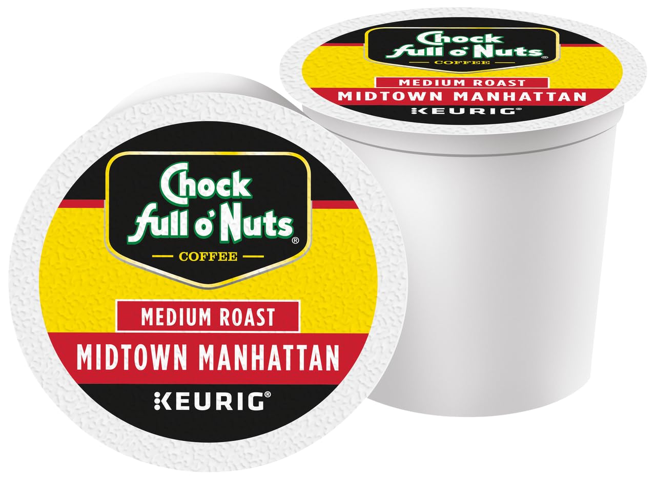 Chock Full o'Nuts Midtown Manhattan Coffee, Compatible with K-Cup Pods, 12 CT (Pack of 3)