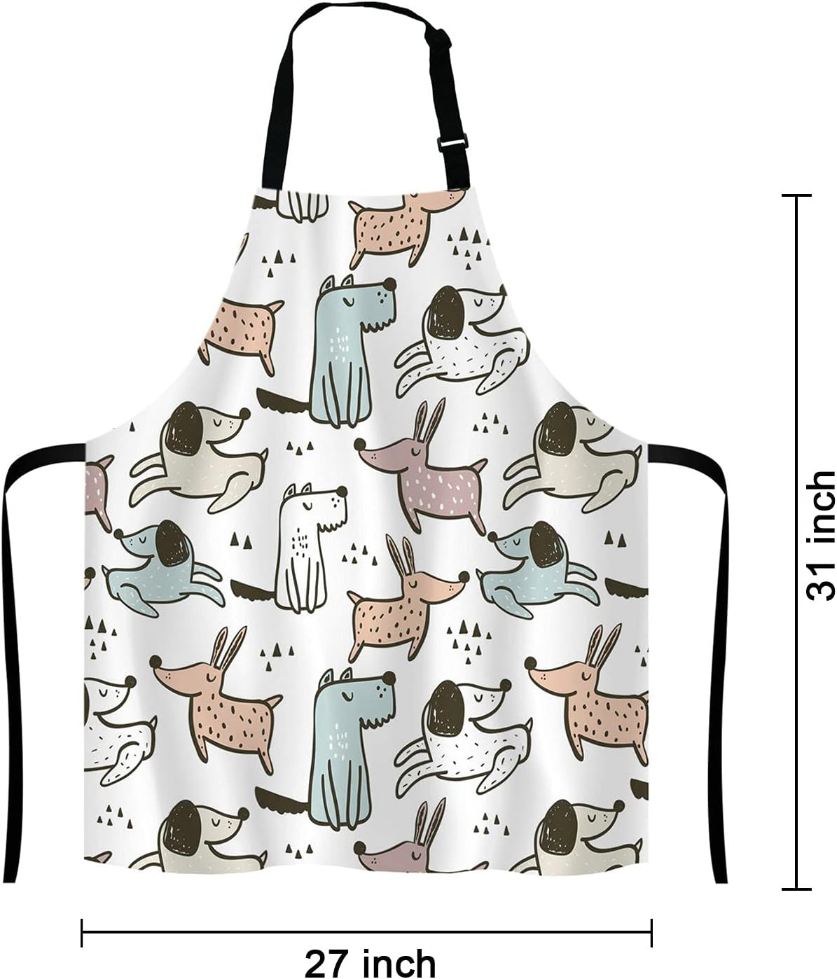 Cartoon Dogs Apron for Women and Men, Adjustable Kitchen Chef Apron for Cooking Baking - Cute Birthday, Anniversary, Mother's Day Apron Presents for Mom Wife Girlfriend Aunt Grandma