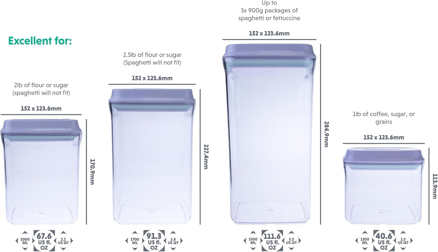 Bop Top | Airtight Meal Prep Containers with Lids | Food Storage Container Sets | Snack and Overnight Oats Fridge Organizer | Pantry and Kitchen Organization