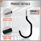 HORUSDY 6-Pack Heavy Duty Garage Storage Hooks, Hoses & Cords – Steel Garage - Image 3