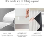 AJAZZ 100% Blackout Stick Curtain Portable Blackout Curtains Adhesive Curtains - Image 4