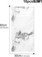 10pcs Thick Marble Peel and Stick Waterproof Wall Panels, Heat-Resistant - Image 4