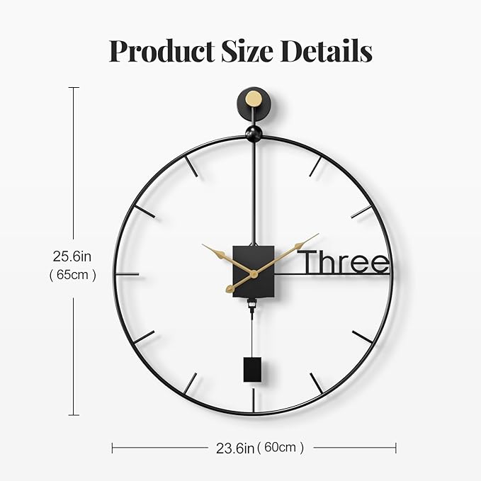 Cuspin 24 inch Large Wall Clock - Image 4