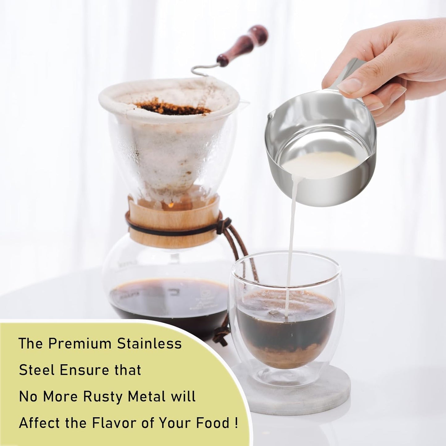 1PCS 1-1/2Cup (360ml, 12oz) Single Measuring Cup, Stainless Steel Measure Scoop, Metric and US Measurement, Dishwasher Safe