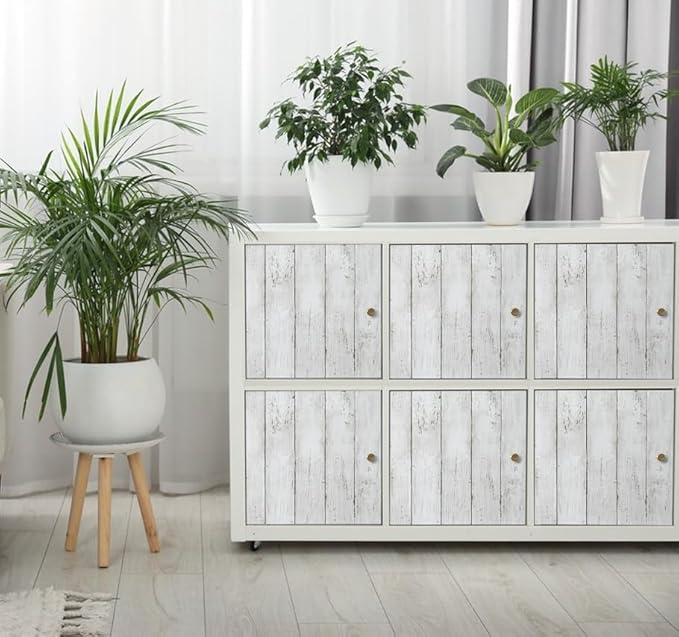 White Grey Wood Paper 17.71 in X 205 in Self-Adhesive Removable Peel and Stick - Image 5