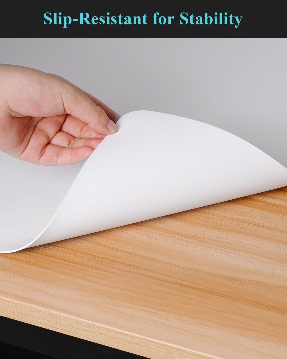 Pure White Plastic Table Cover Protector, 36" x 72" Waterproof Easy Flat PVC Desk Pad Mat, 1.5mm Thick Rectangle Vinyl Table Top Protector for Dining Room Table, Office, Dresser