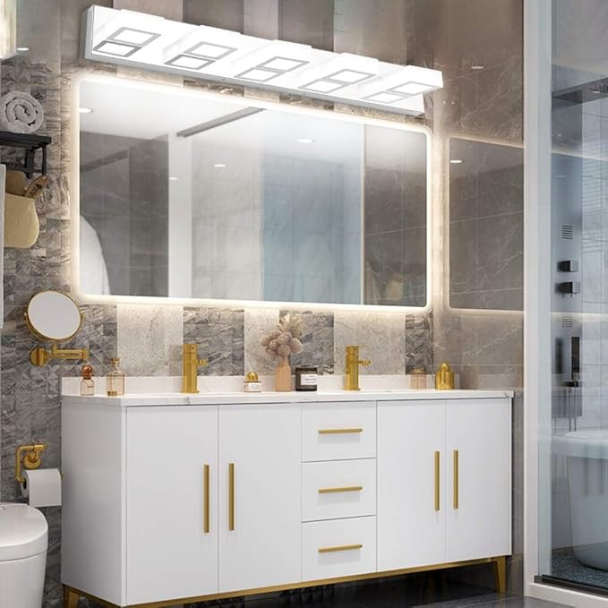 Ralbay Chrome Bathroom Vanity Lighting Fixtures Acrylic Rotable 360° LED Modern - Image 4