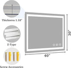 Koonmi 36"x30" LED Mirror for Bathroom, 90CRI Anti-Fog Vanity Mirror - Image 7